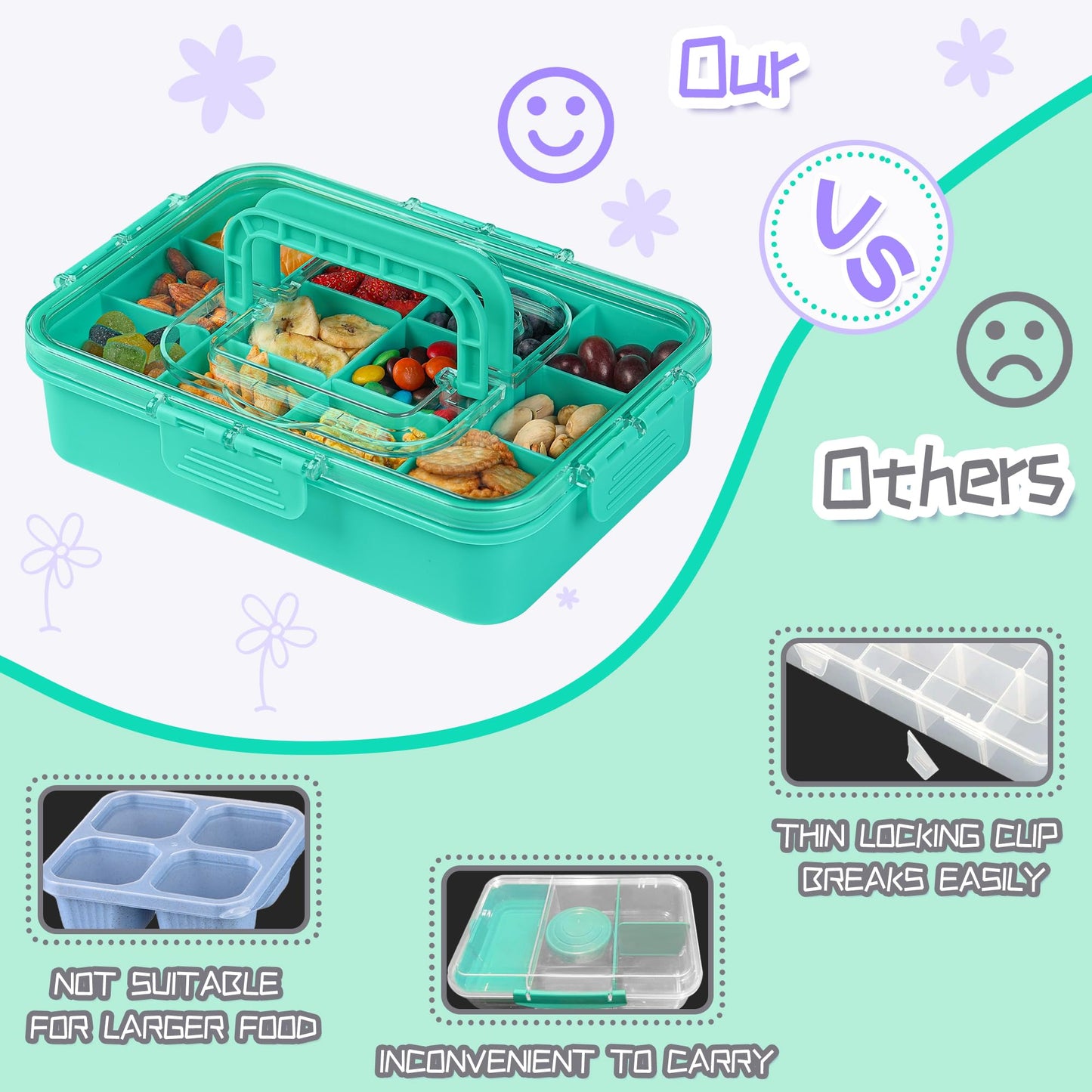 Xyptorix snack box packed with various fruits and crackers