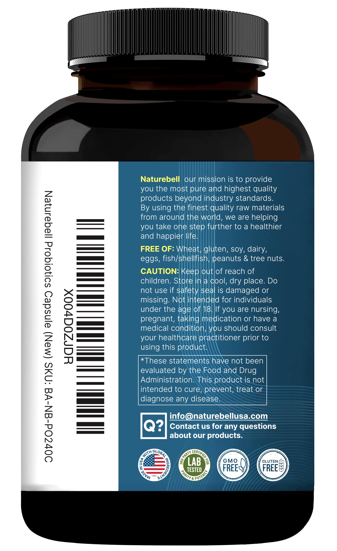 Premium imported gut wellness supplement bottle illustrating bloating relief benefits