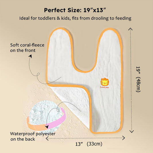 Three pack of Hwieccogts cotton and TPU waterproof bibs for toddlers