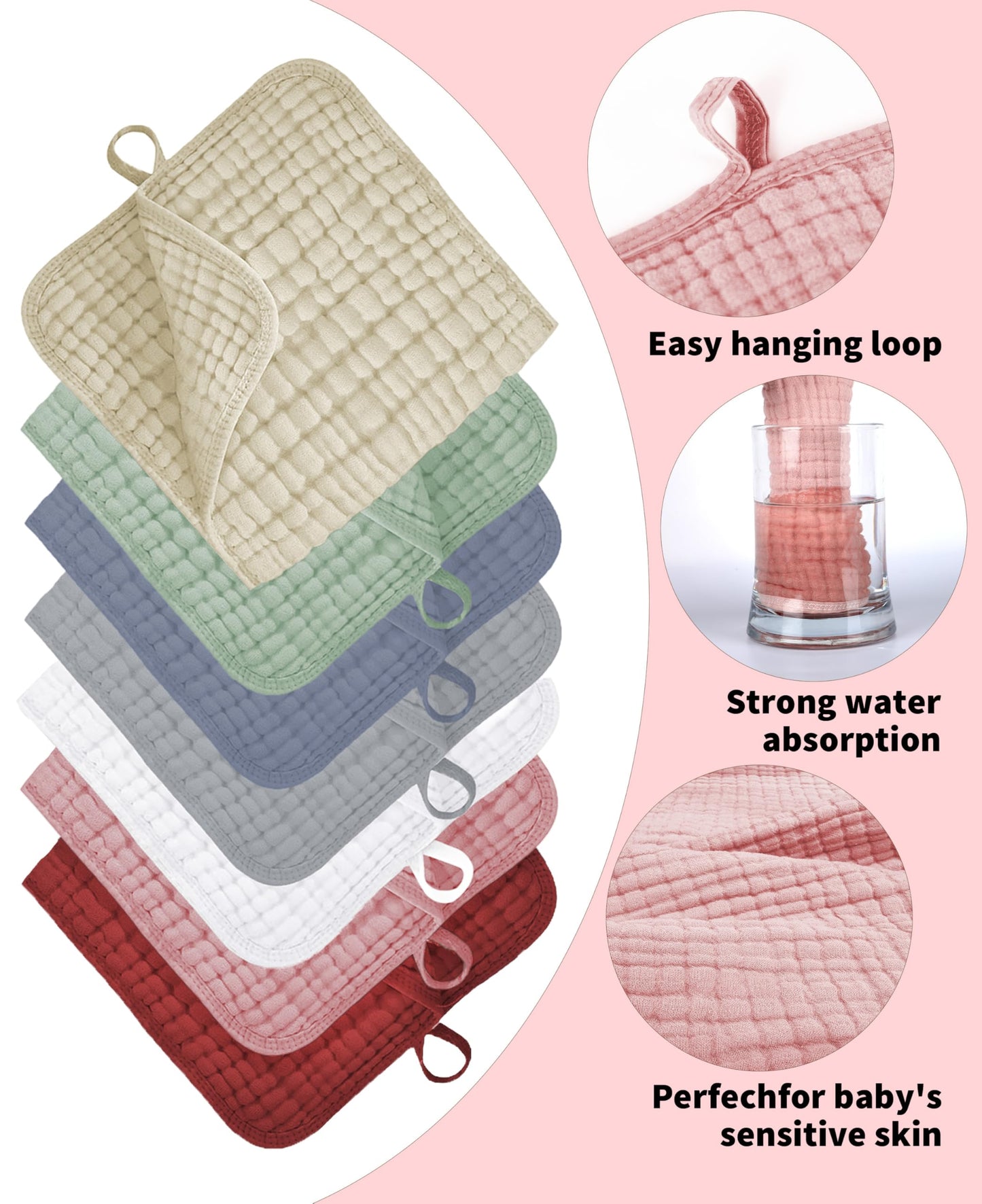 Full 14 pack set of Yoofoss muslin cloths displayed