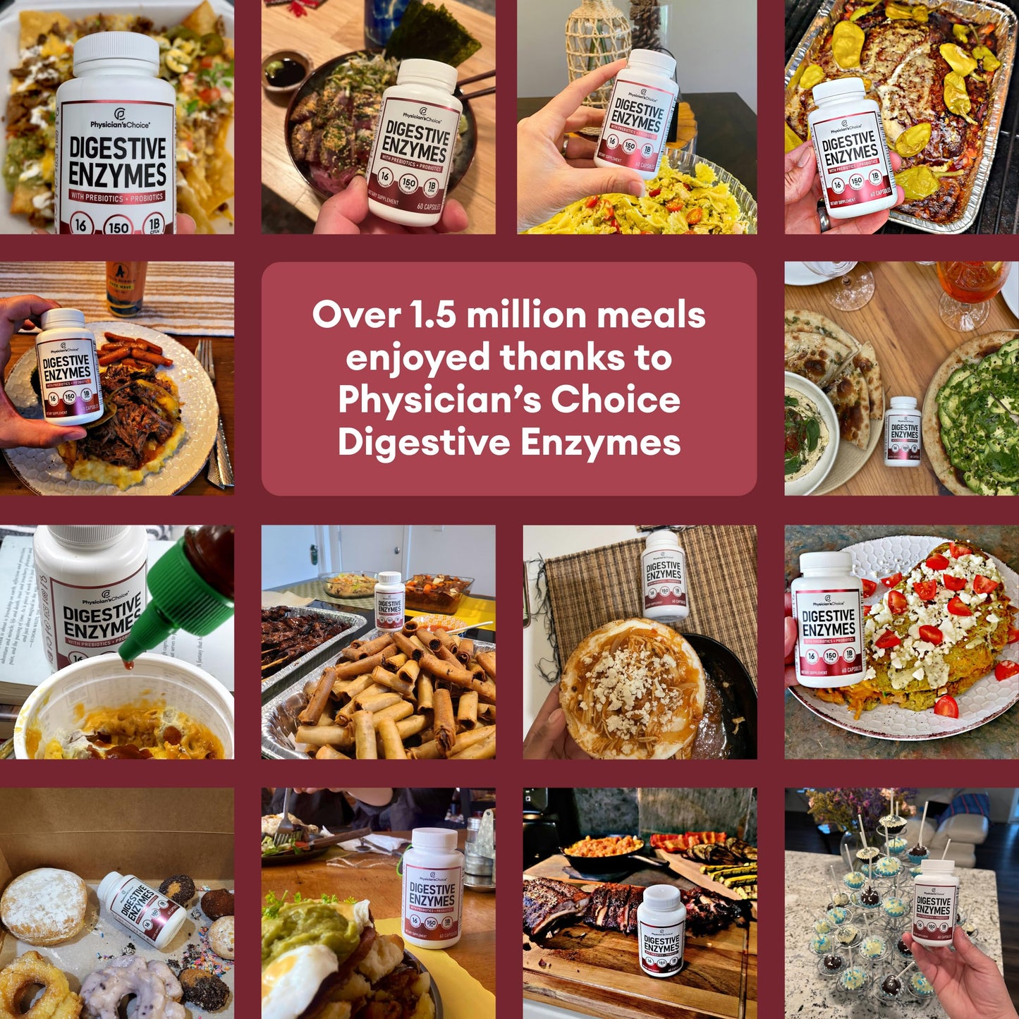 Physician's Choice soil-based probiotics and organic prebiotics capsule size representation