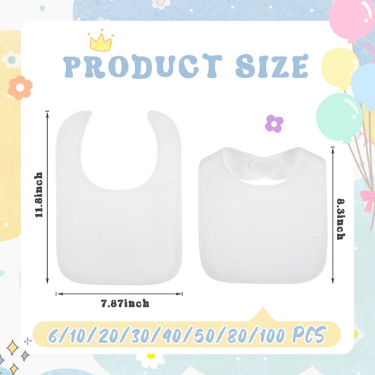 Toulite washable cotton baby bibs set in white