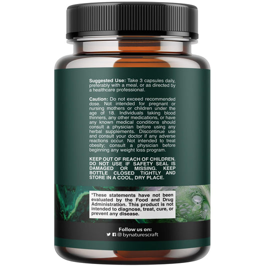 Natures Craft Ox Bile Complex 90 capsules supplement facts and ingredient label details