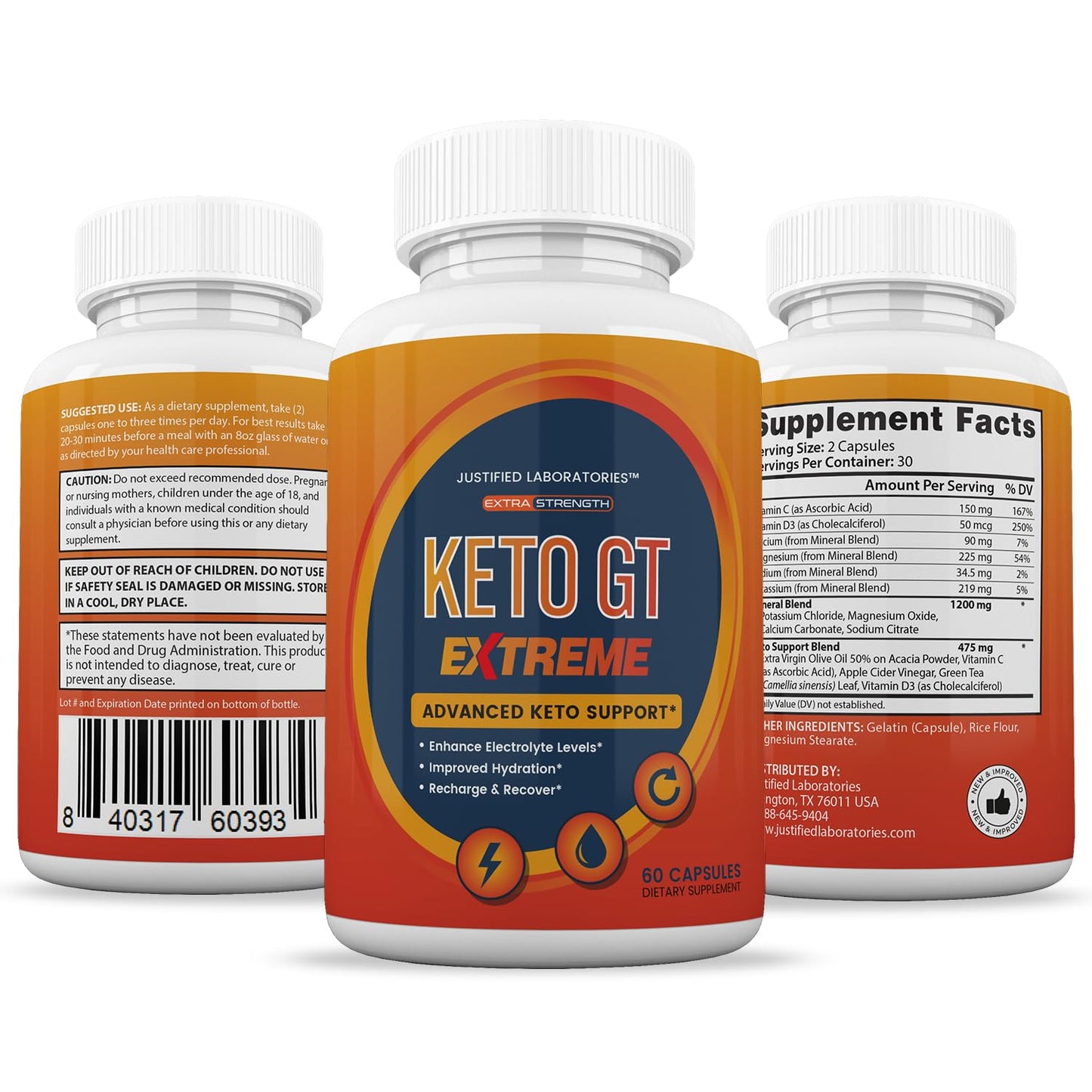 Premium imported keto formulation bottle displaying directions for daily usage