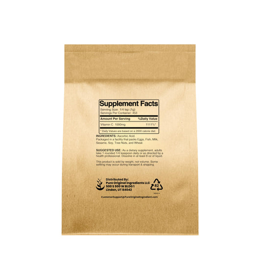Pure Original Ingredients Ascorbic Acid Non GMO powder dietary supplement details