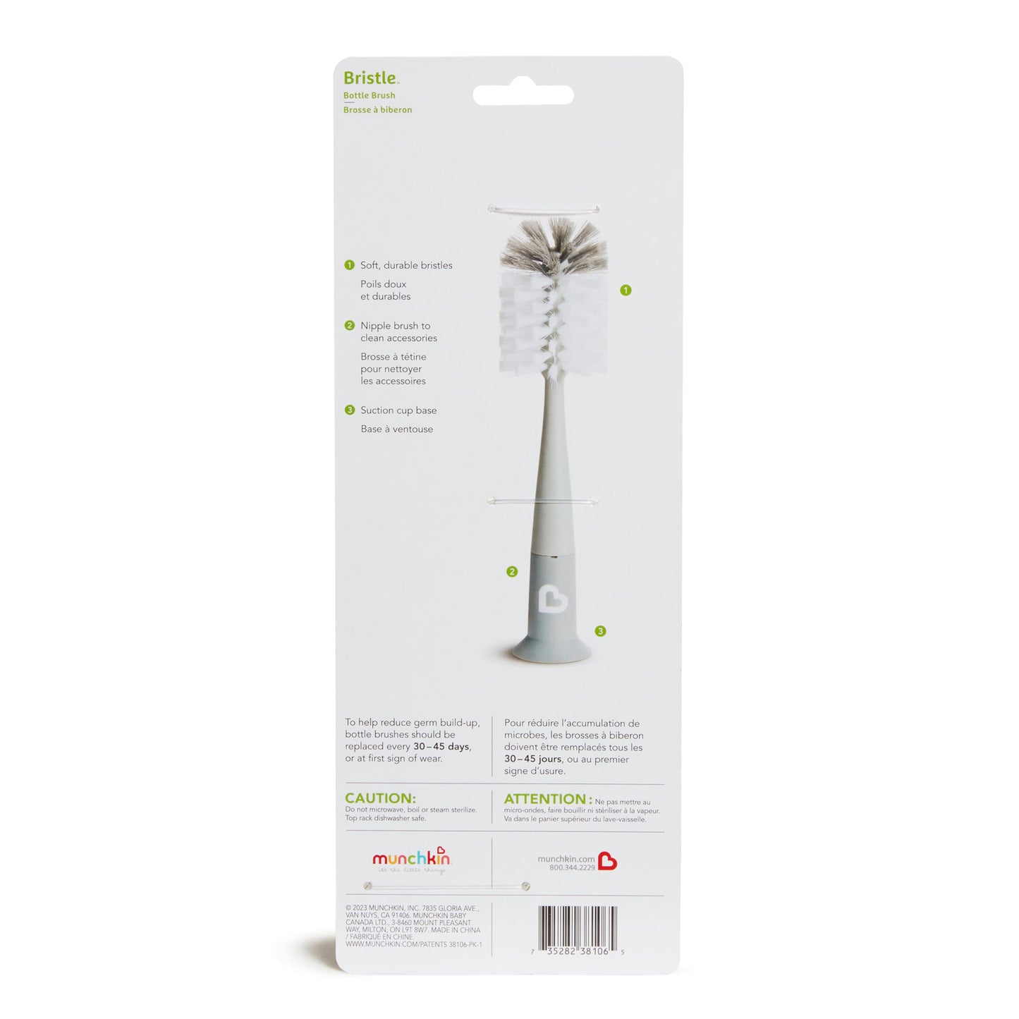 Munchkin baby bottle brush used for cleaning small parts