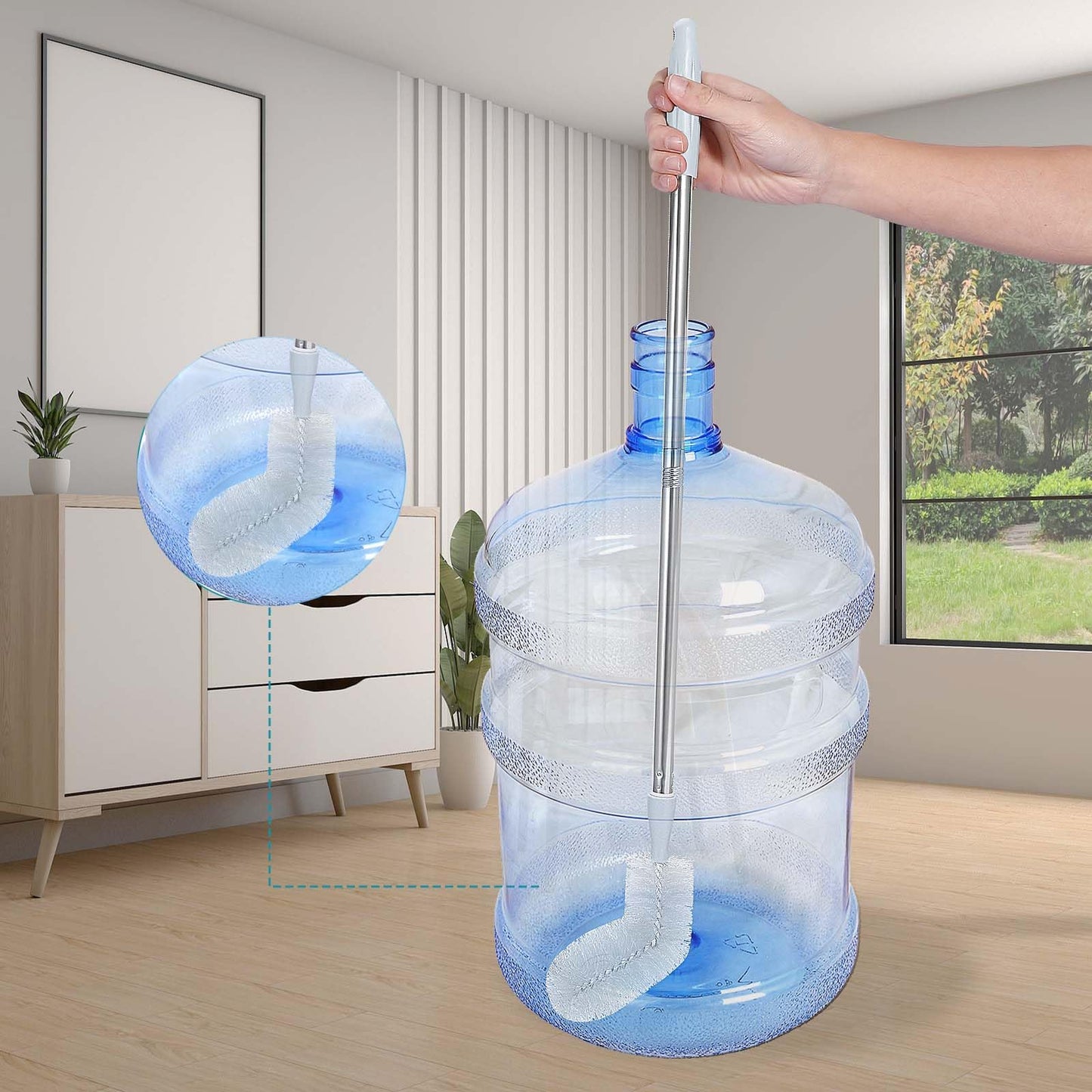Two Rkddo bottle brushes hanging for storage display
