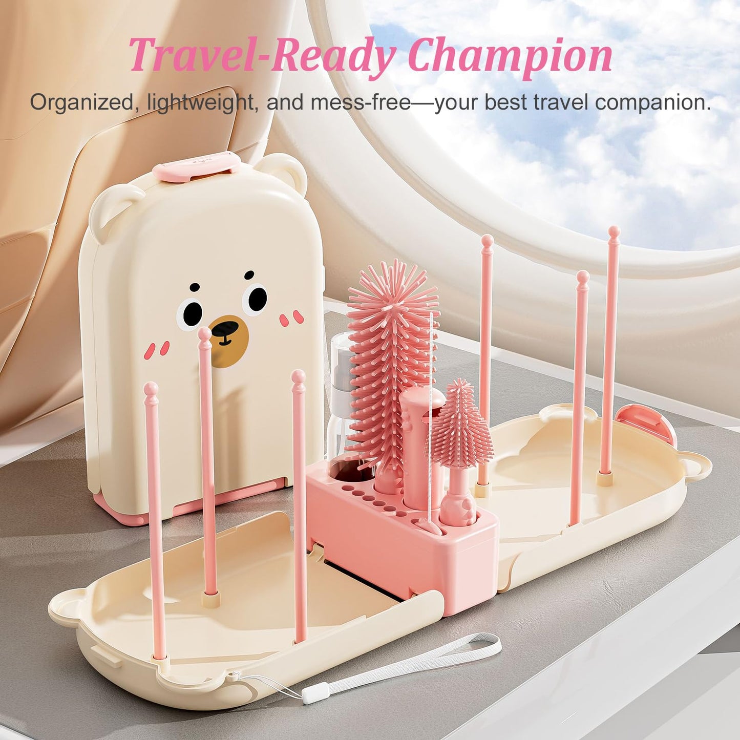 Travel essential baby bottle brush set for newborns