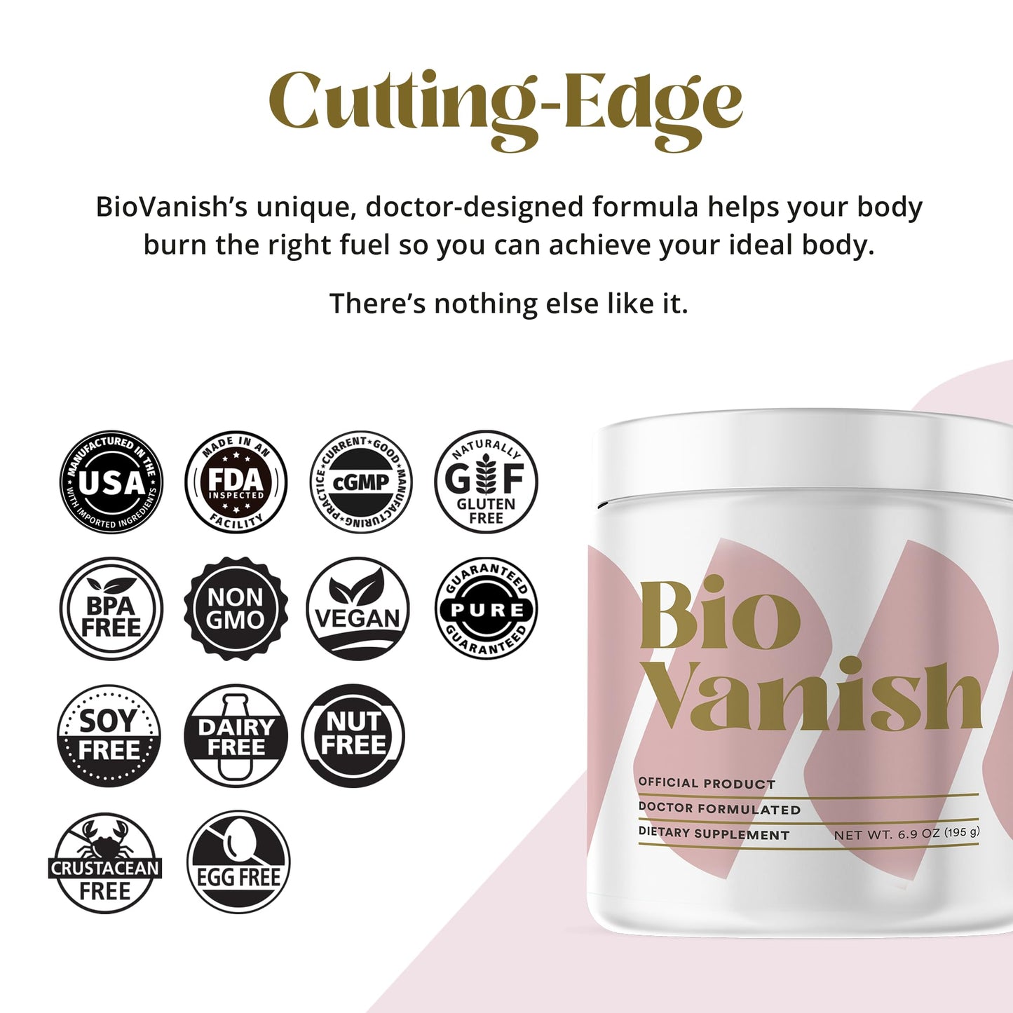 Full product lineup view of WellMe BioVanish thirty servings ketone drink for metabolism support.