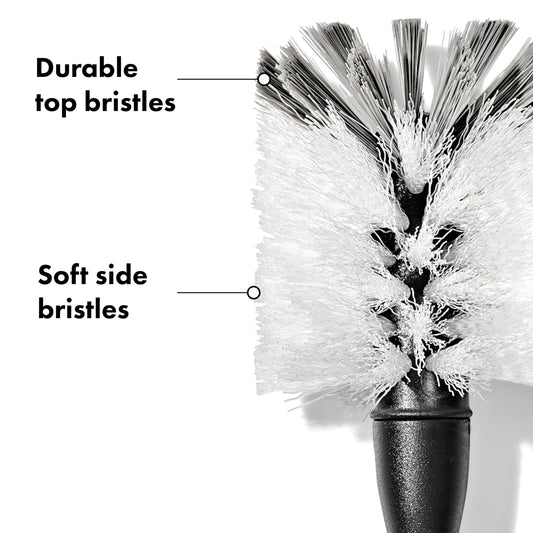 OXO Steel Bottle Brush stainless steel handle detail
