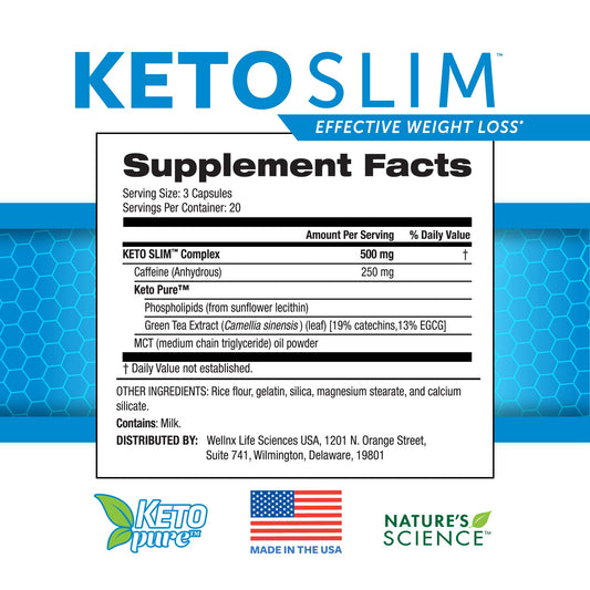 Authentic USA imported unflavoured keto dietary supplement bottle label details.