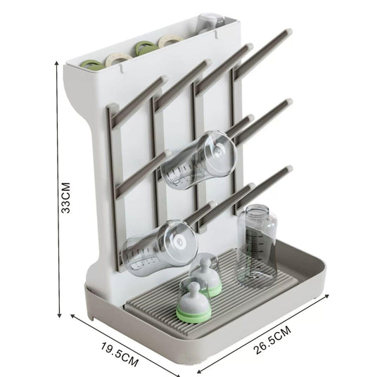 Tecdigbo bottle dryer rack with bottles and pump parts