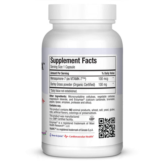 Maxi Health Vitamin K2 supplement label showing ingredients and VitaMK7 specifications