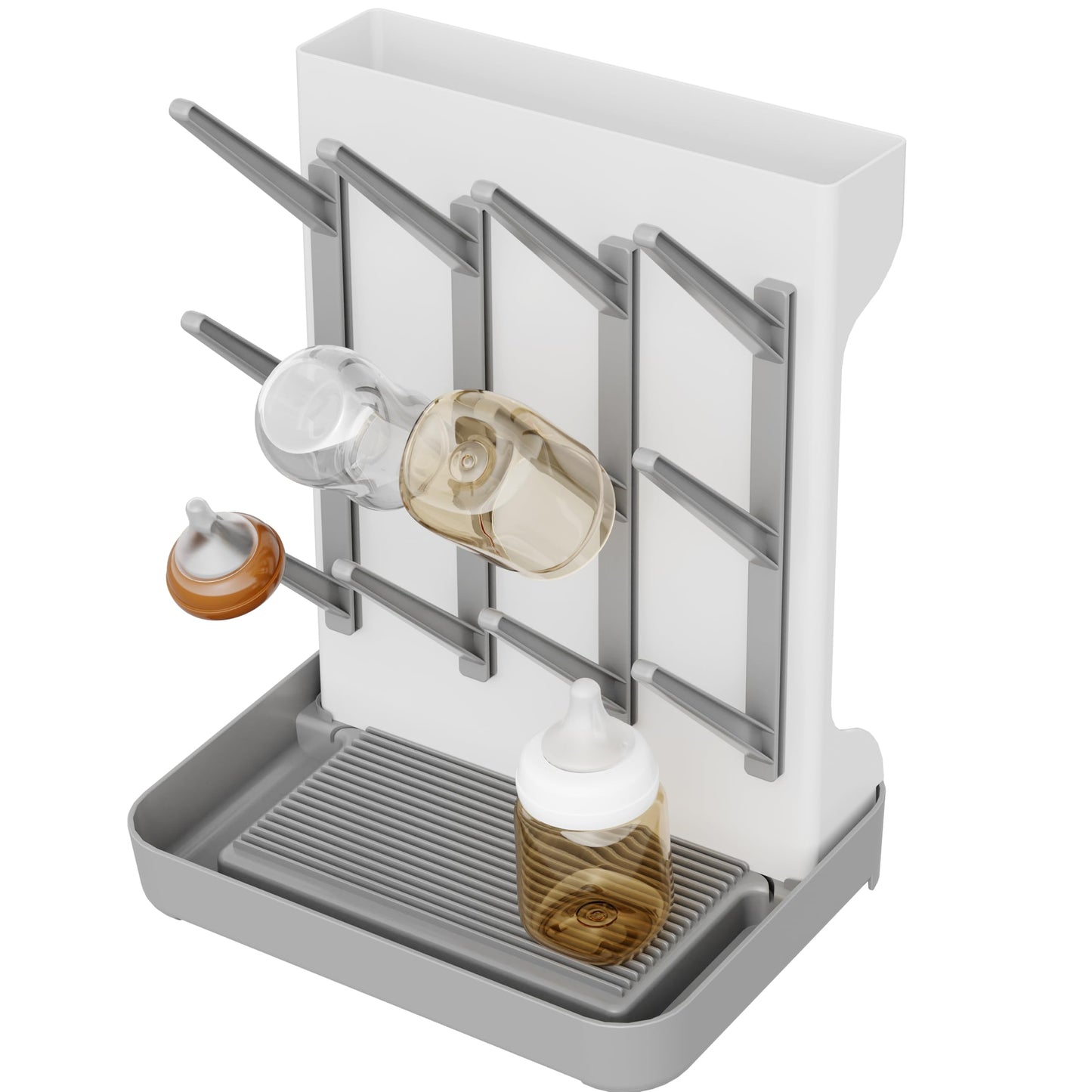 Ieek space saving baby bottle rack in a modern kitchen