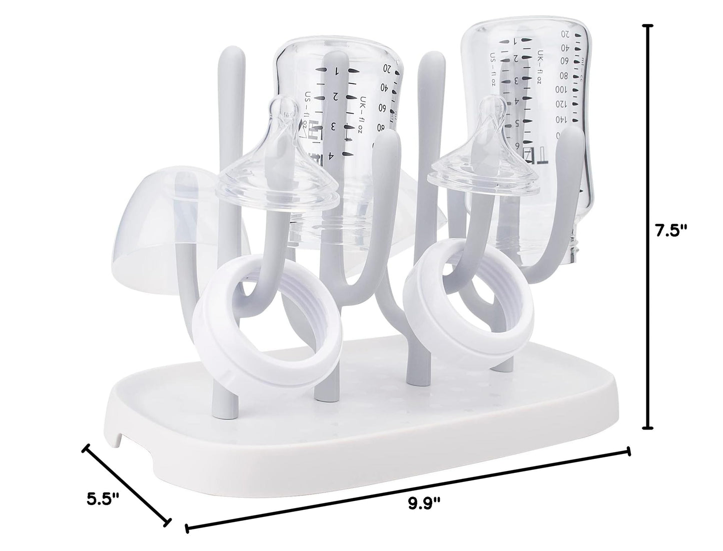 Modern gray bottle drying rack for small kitchens