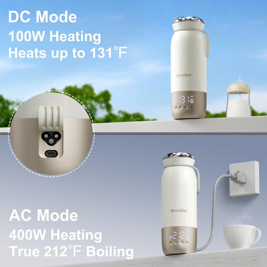 Veroline milk warmer showing temperature settings