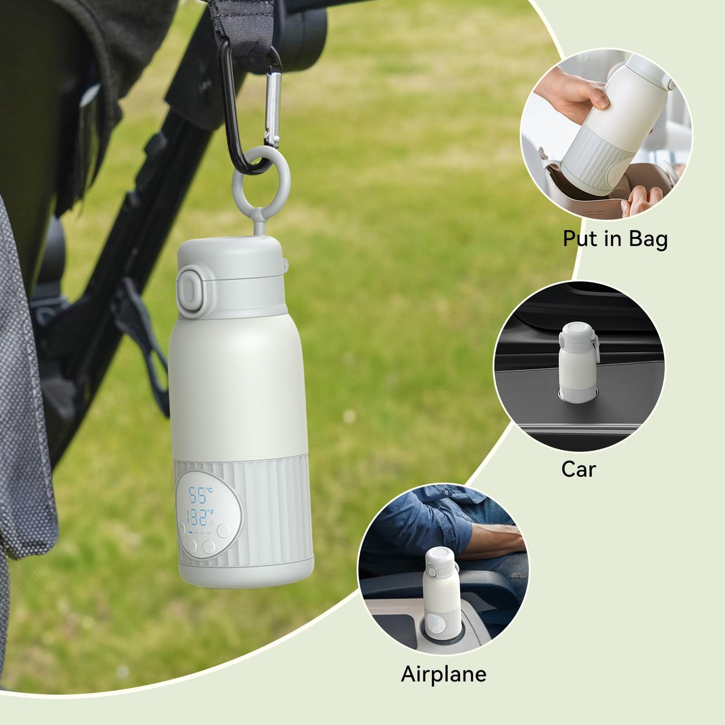 Packaging and contents of Apzoki cordless milk warmer