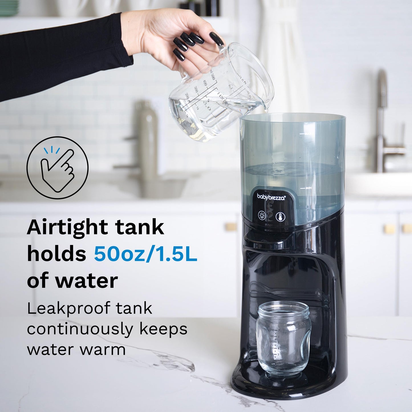 Baby Brezza Instant Warmer components and airtight tank view