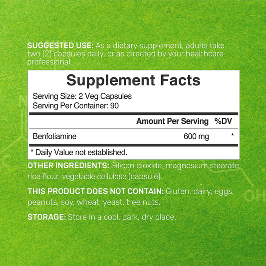 Deal Supplement Benfotiamine nutritional facts and supplement label detail