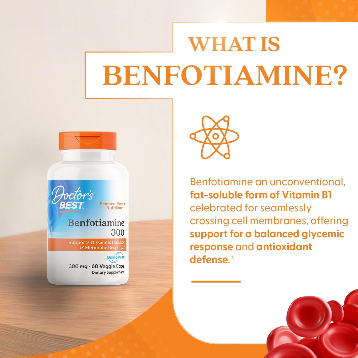 Packaging layout of Doctor's Best 300mg vegetarian capsules for healthy metabolic support