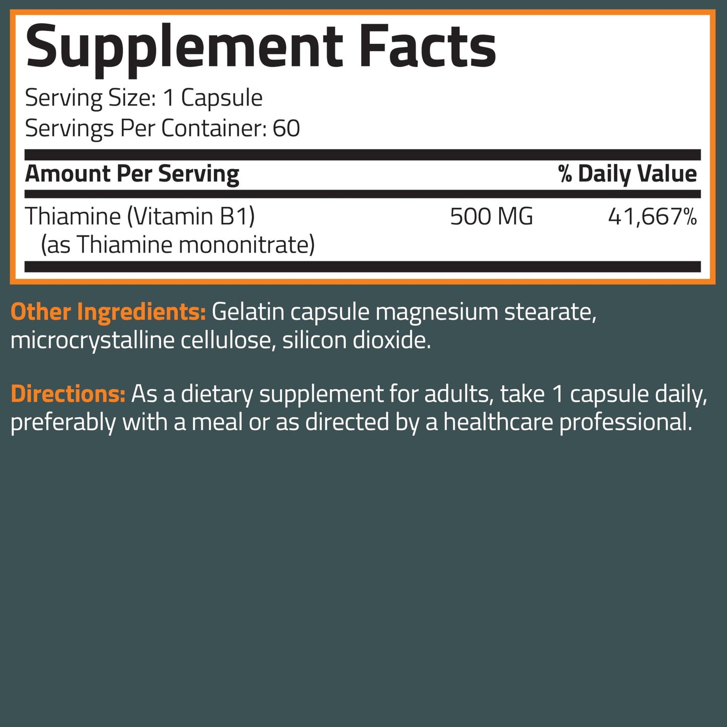 USA sourced Bronson vitamin B1 extra strength product dimensions overview