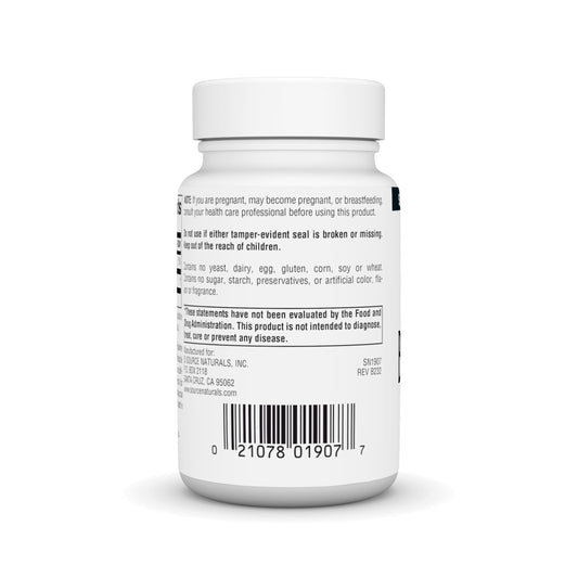Source Naturals Vitamin B1 supplement bottle detailing ingredients and fat soluble benefits.
