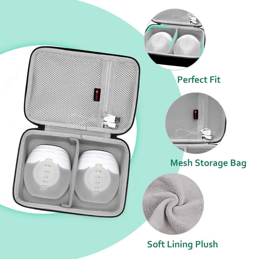 XANAD protective travel bag open view displaying dual pump compartments and accessory mesh pocket