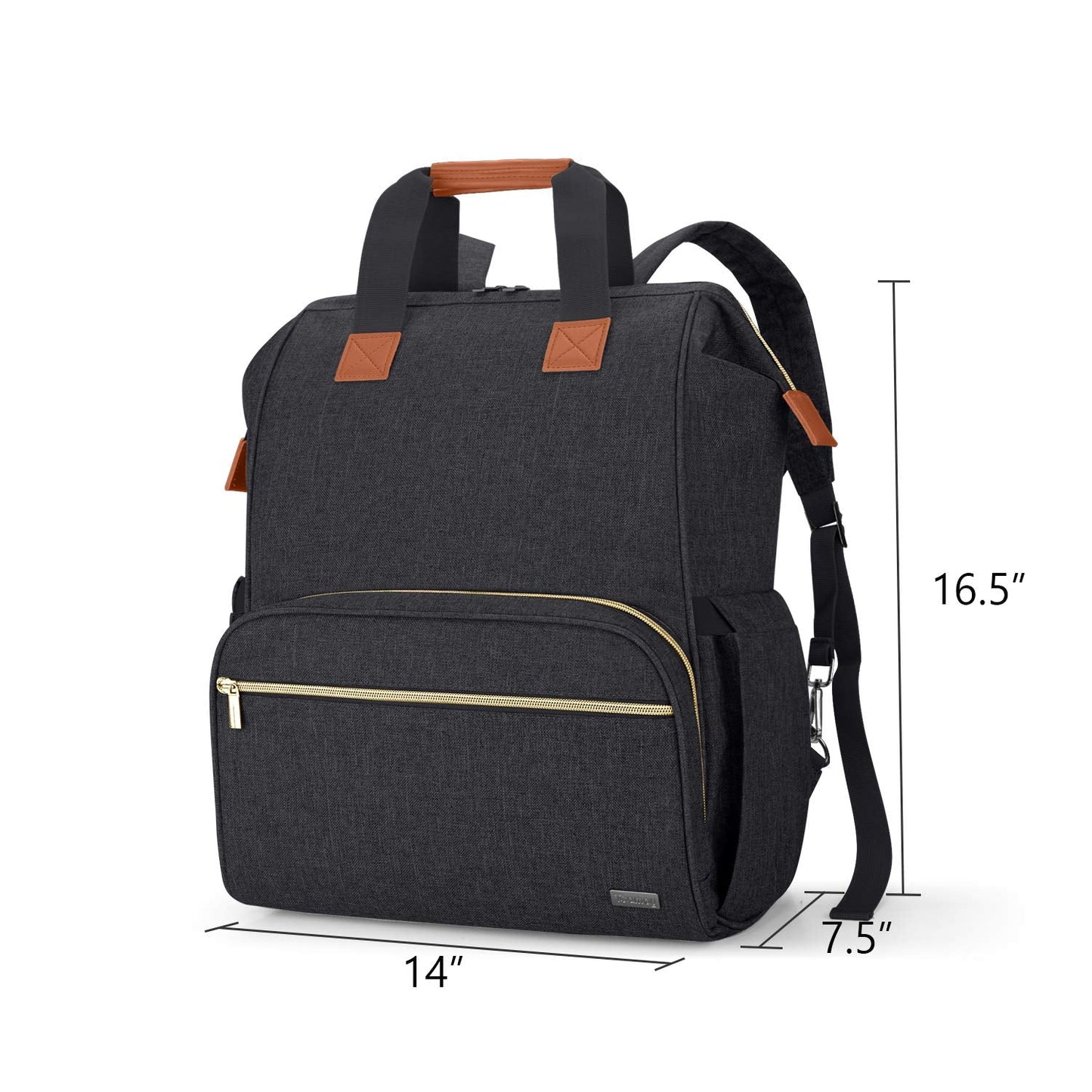 Teamoy large capacity diaper bag side view displaying heavy-duty construction