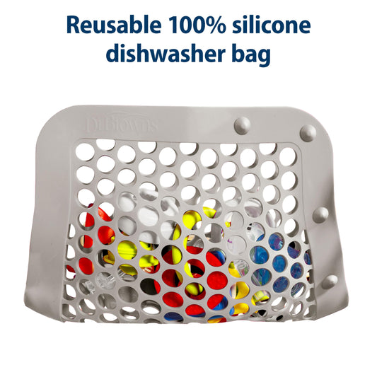 Dr. Brown's adjustable baby bottle parts bag folded horizontally with secure snaps fastened.