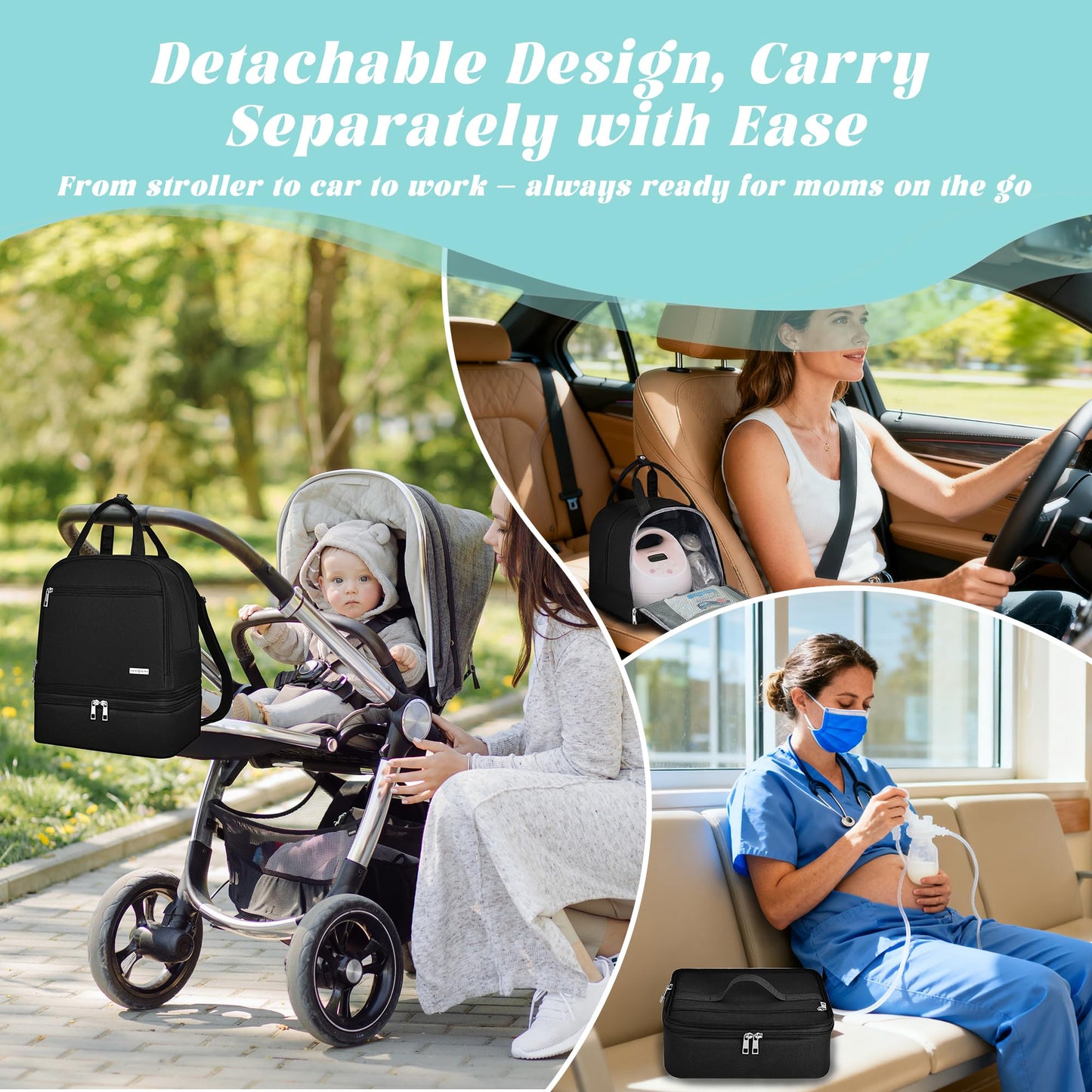 Wurzfolk double layer insulated pump bag being carried as a professional work tote