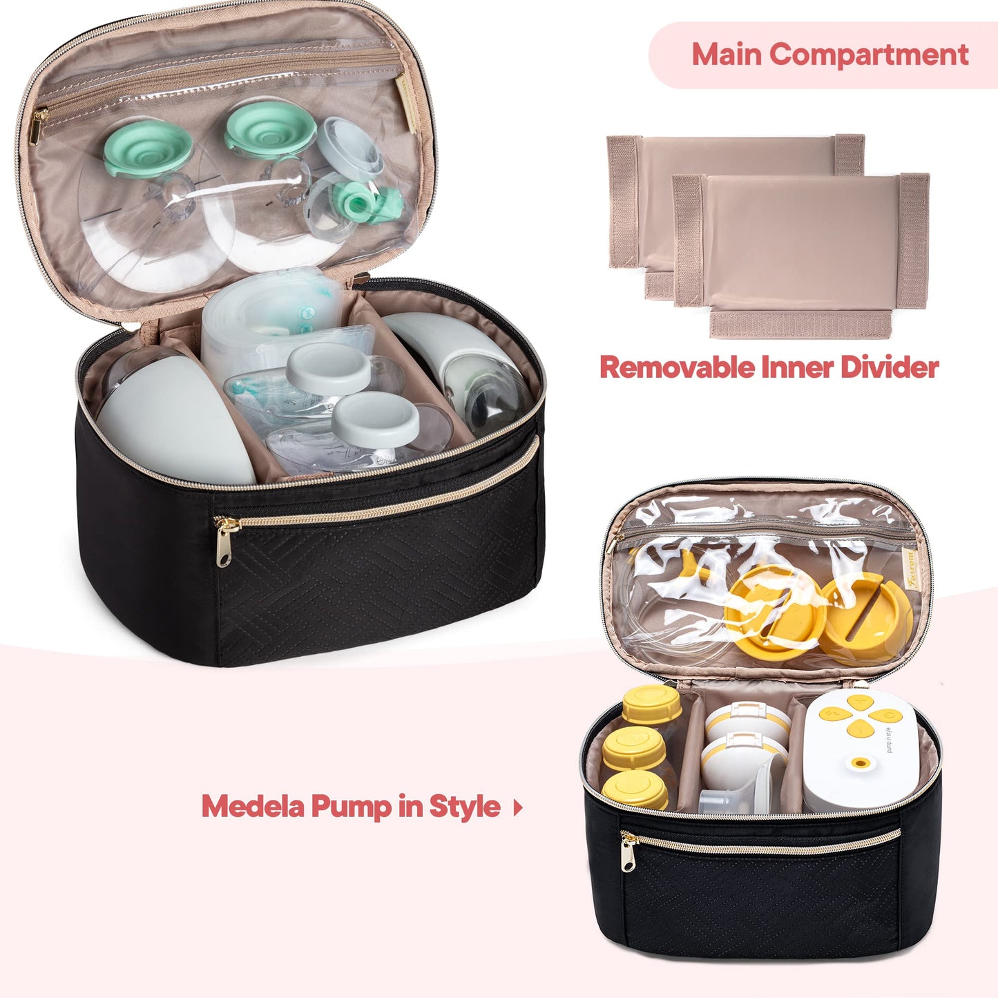 Fasrom compact travel case for working moms displayed with all matching accessories