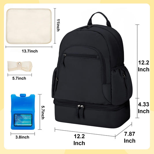 GDNasist breastmilk cooler bag detached from the main upper pump storage compartment