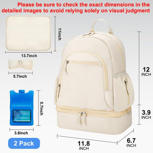 GDNasist insulated pumping bag with the bottom cooler compartment detached.