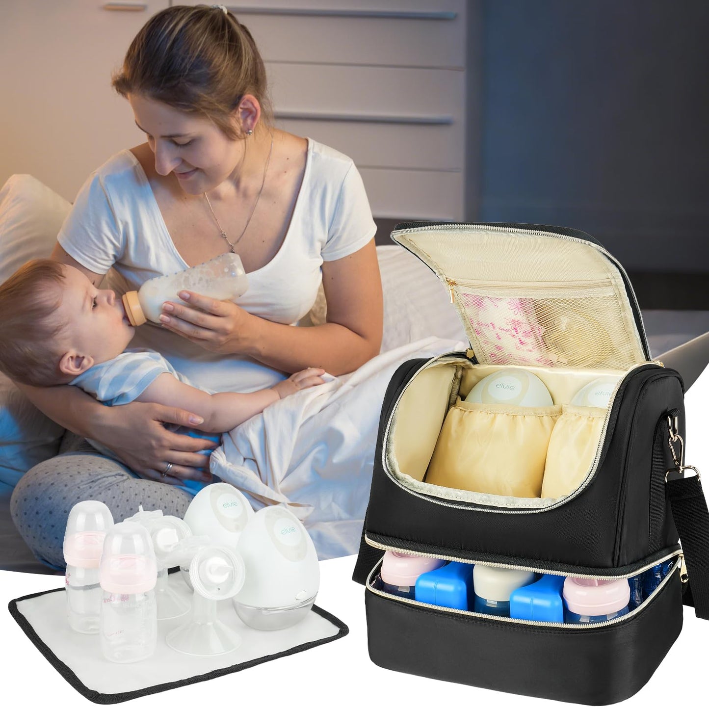 Jaffzora professional commuter bag for mothers showing sturdy top handle