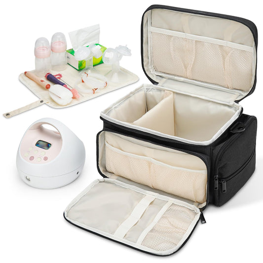 GDNasist pumping bag open view showing padded compartments for spectra