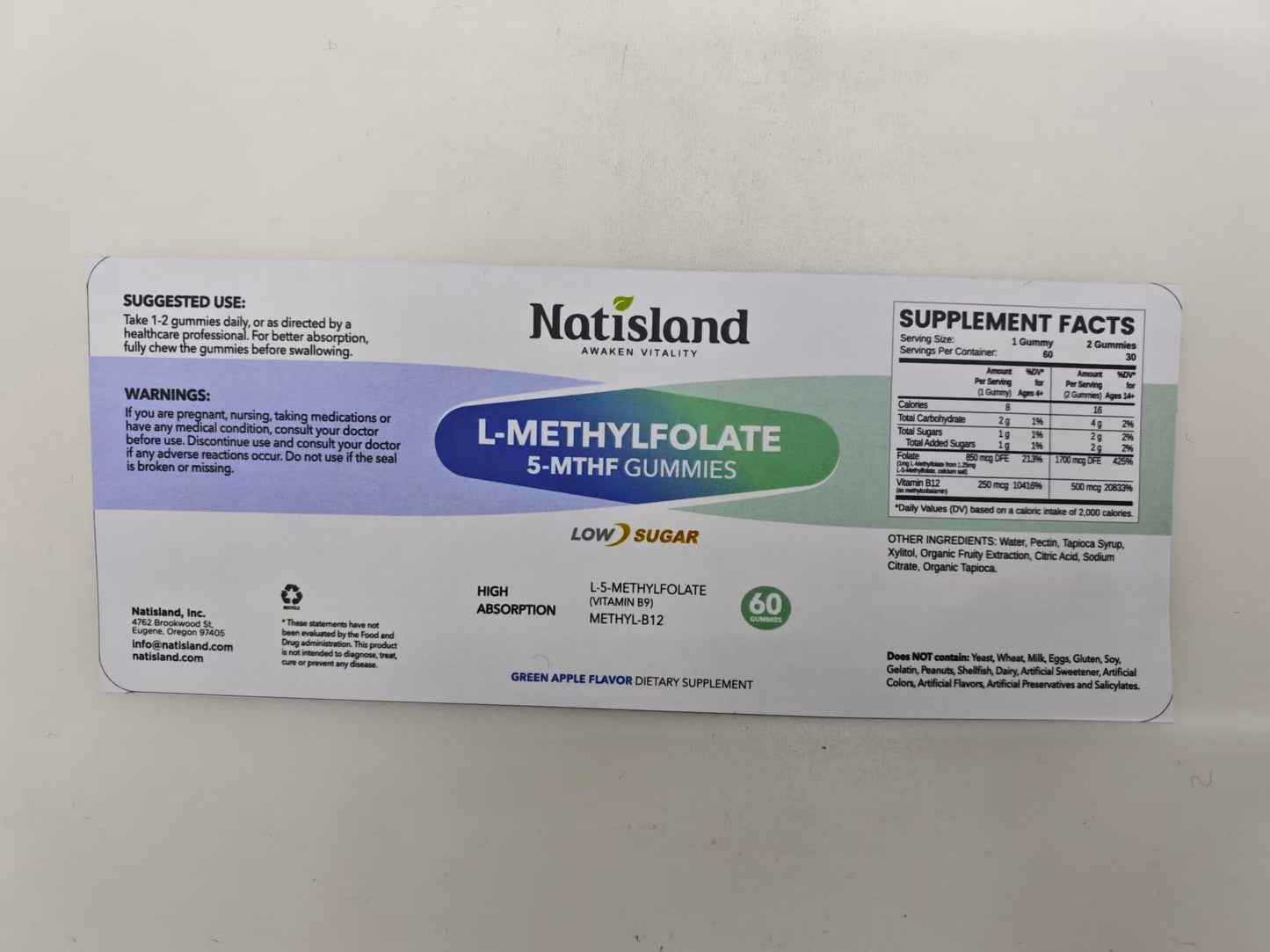 NATISLAND USA imported authentic premium health and wellness beauty supplement bottle