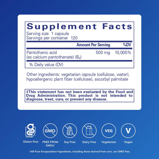 Pure Encapsulations B5 supplement bottle showing 120 capsules label