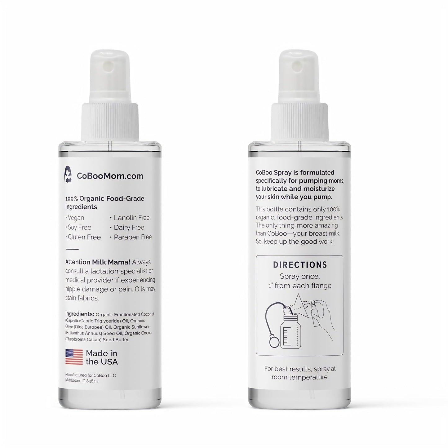 CoBoo organic pumping spray travel sized bottle