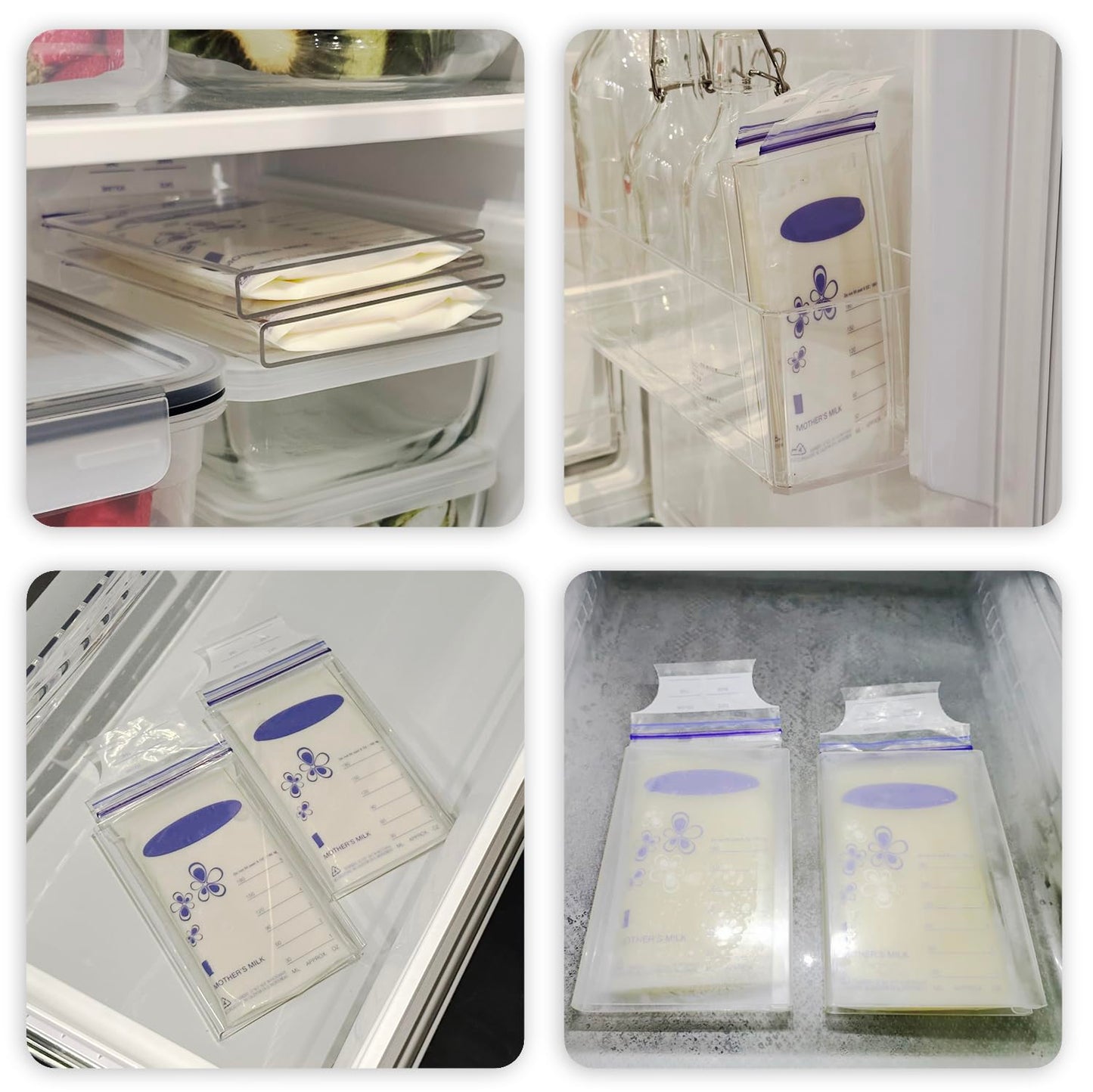 Detail view of Ugotfeels breast milk bag organizer measurements