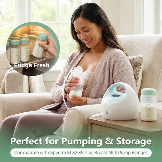 Afontoto breastmilk bottle wide-neck design with green lid
