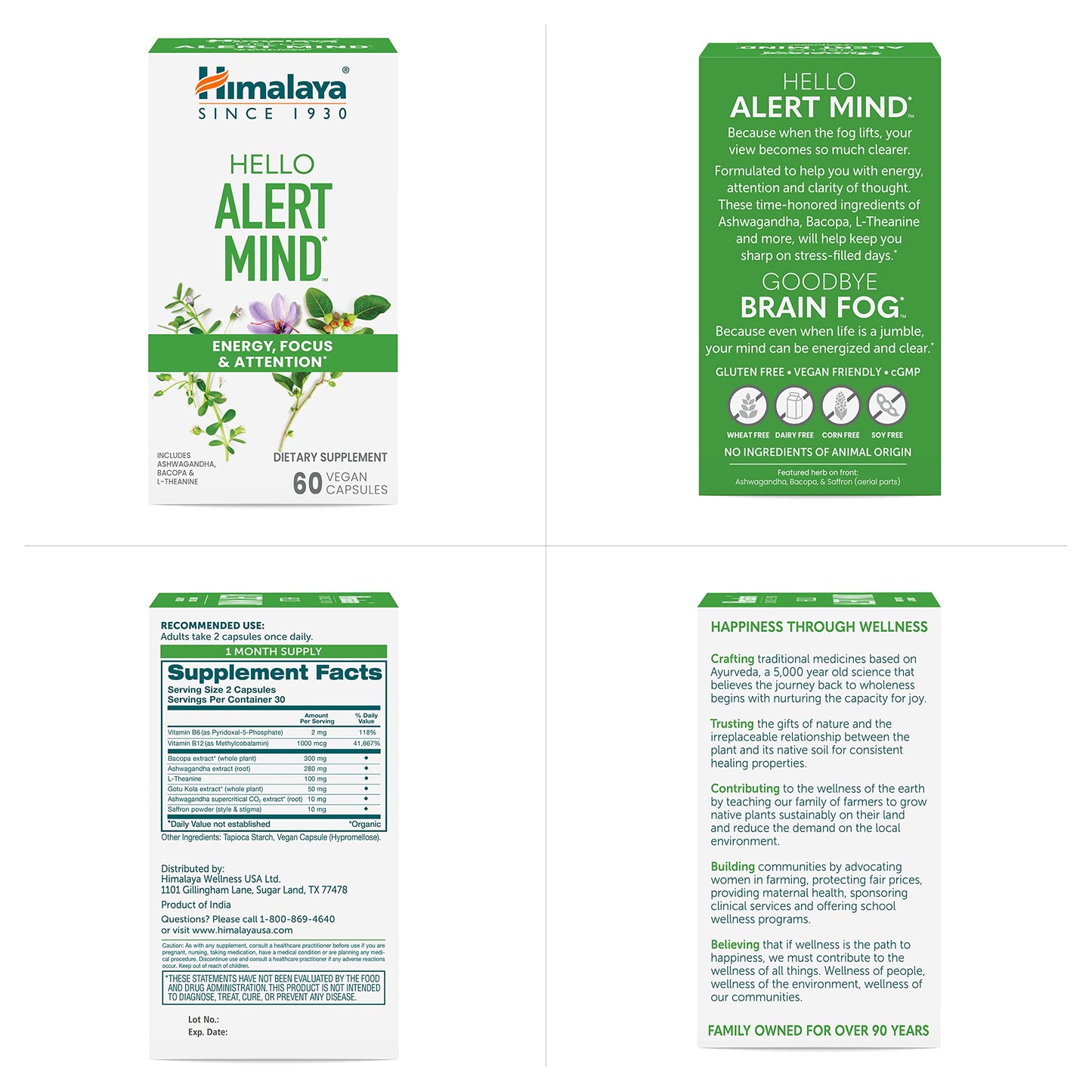 Detailed ingredient list for Himalaya Hello Alert Mind
