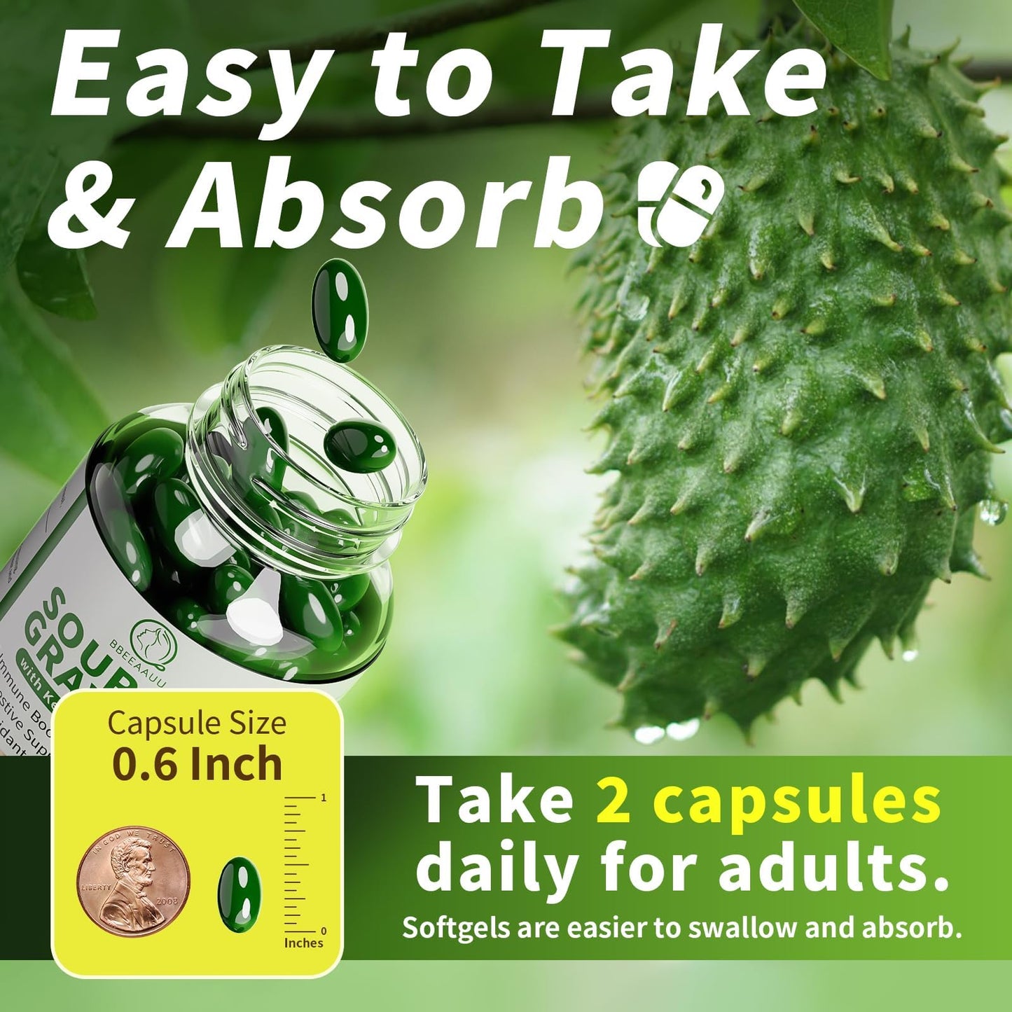 Bbeeaauu Soursop Graviola with kelp supplement bottle