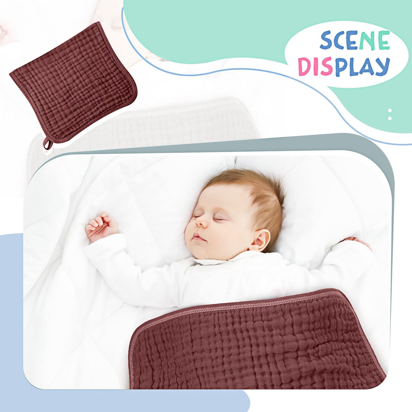 High quality stitched edges of Irenare baby burping rag