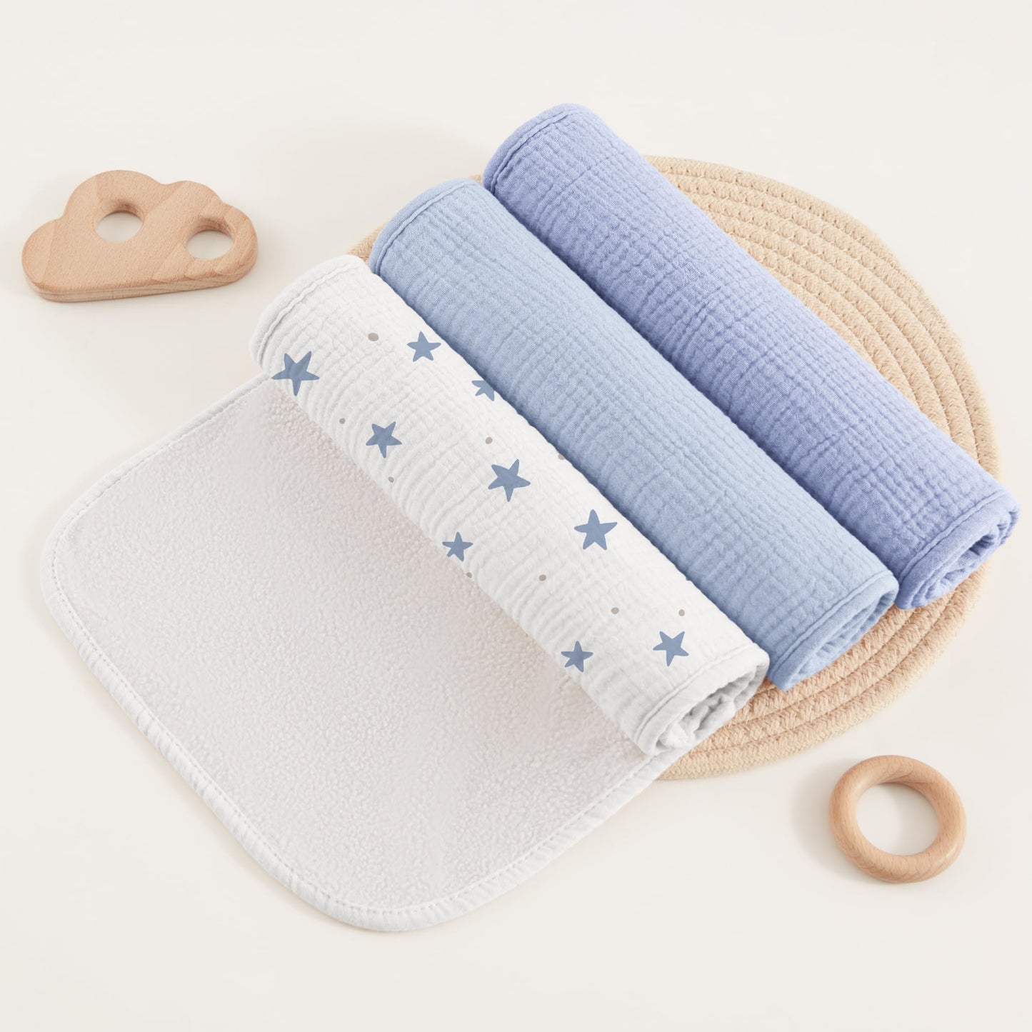 Susurration newborn essentials washcloth being machine washed to show fabric durability.