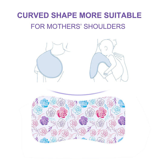 Folded floral pattern organic baby burp cloths set