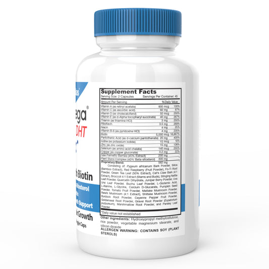 DrFormulas hair growth supplement with biotin 5000 mcg nutrition facts panel