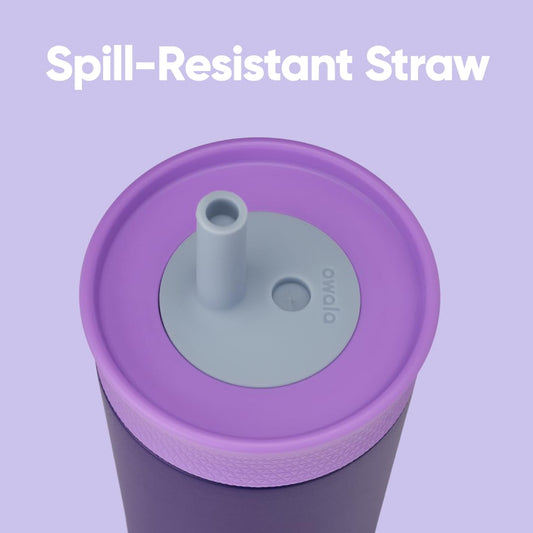Owala 12 fluid ounce kids tumbler spill resistant straw detail