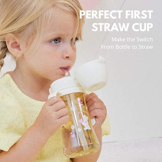 Grosmimi 10 Fluid Ounce PPSU straw cup with rotating handles
