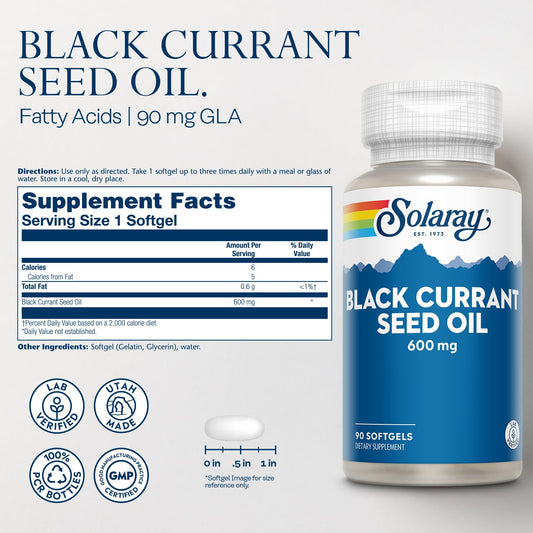 Solaray Black Currant Seed Oil supplement nutrition label
