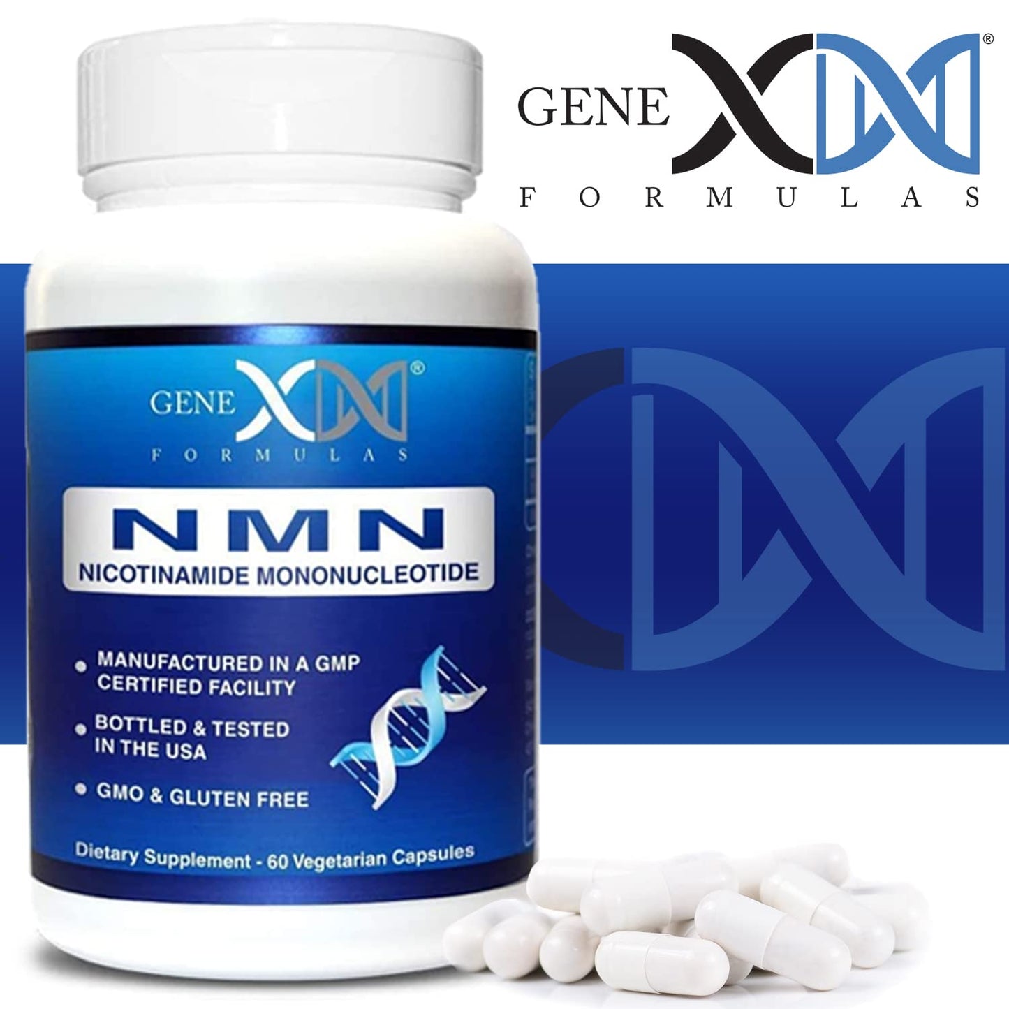 Genex Formulas premium pharmaceutical grade NMN daily serving size size comparison